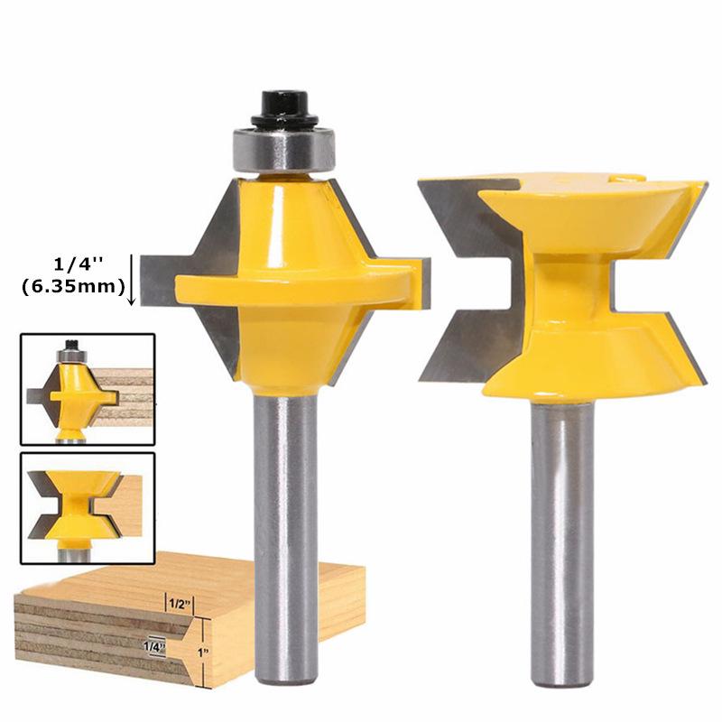 1/2'' 120° Dovetail Router Bit Set - 2-Piece Woodworking Milling Cutter for Plywood