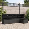 VidaXL Garden Lounge Set 5 Pcs with Cushions Black Braided Resin 3217515