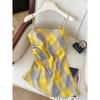 Summer New Color Dopamine Plaid Cami Women Design Sense Pleat Outer Wear Sexy Gyaru Style Top