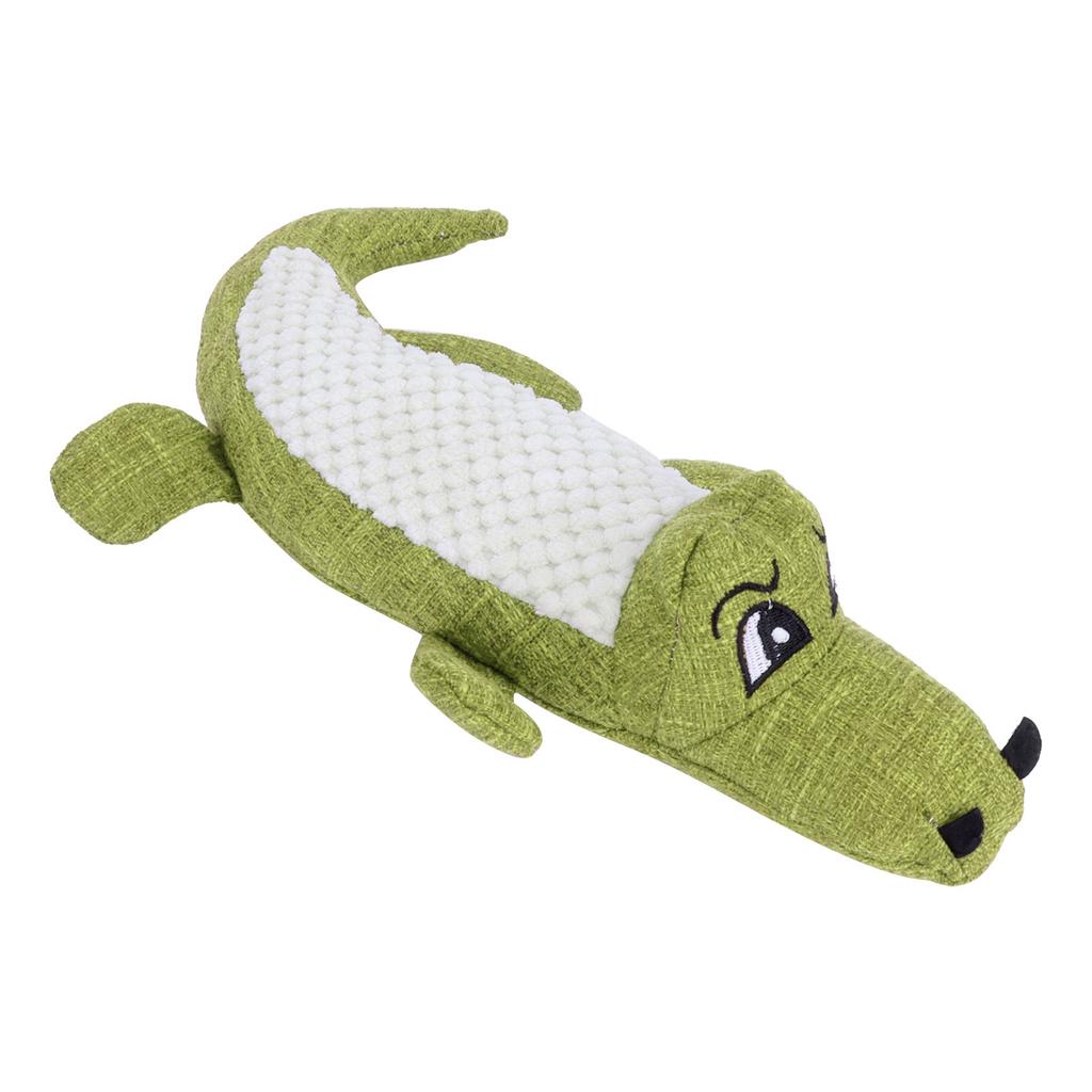 Dog Toys Simulation Crocodile Shape Plush Stuffed Bite Resistant Molar Pet Dog Vocal ToysGreen