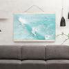 1pc Dynamic Aerial Surfers Canvas Wall Art - Frameless, Minimalist Beach & Ocean Scene Print for Living Room, Bedroom, Dorm | Mo