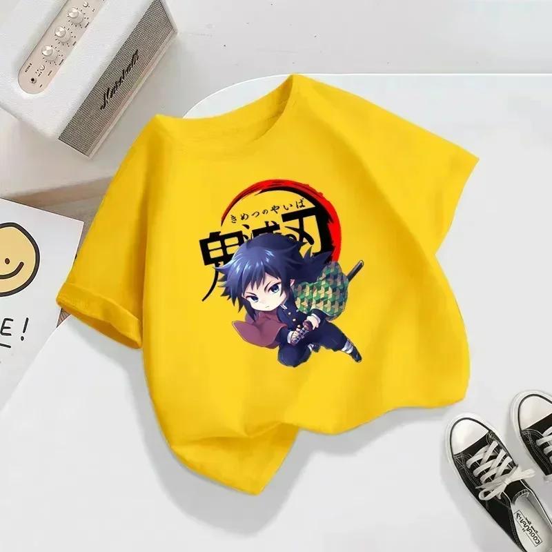 Kids Demon Slayer Anime Cartoon TShirt 2025 Children Blade of Ghost Summer Fashion Funny Clothes for Baby Girls  Boys