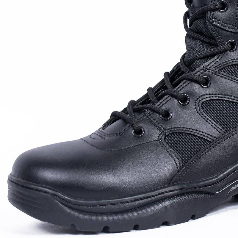 Outdoor Leisure High Top Boots Genuine Leather Breathable Training Shoes Black Sand Proof Desert Wear-resistant