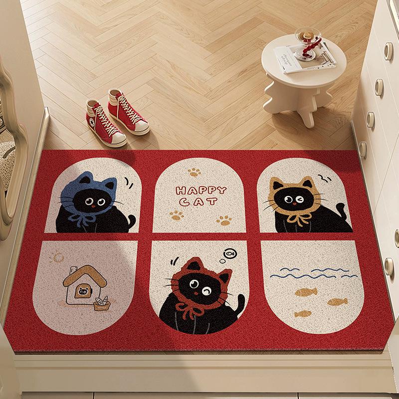 Non-Slip PVC Entrance Door Mat - Stain-Resistant, Cuttable, Coil Mat for Hallway/Mudroom