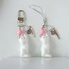Lovely Cats Flock Design Soft Resin Keychain Phone Charm for Keys Stylish Sturdy Accessory