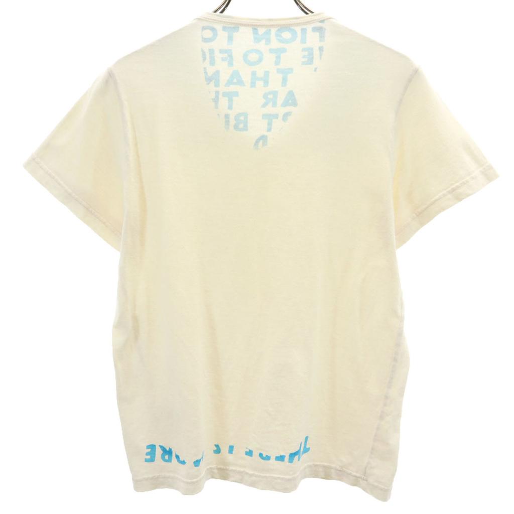 MARTIN MARGIELA 06SS AIDS T Kurzarm V-Ausschnitt T-Shirt S Elfenbein Damen Gebraucht