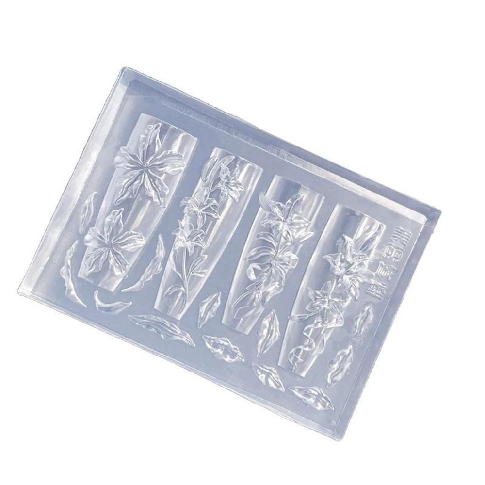 3D Design Nail Carving Mold Clear Silicone 3D Silicone Nail Art Molds  DIY Nail Supplies