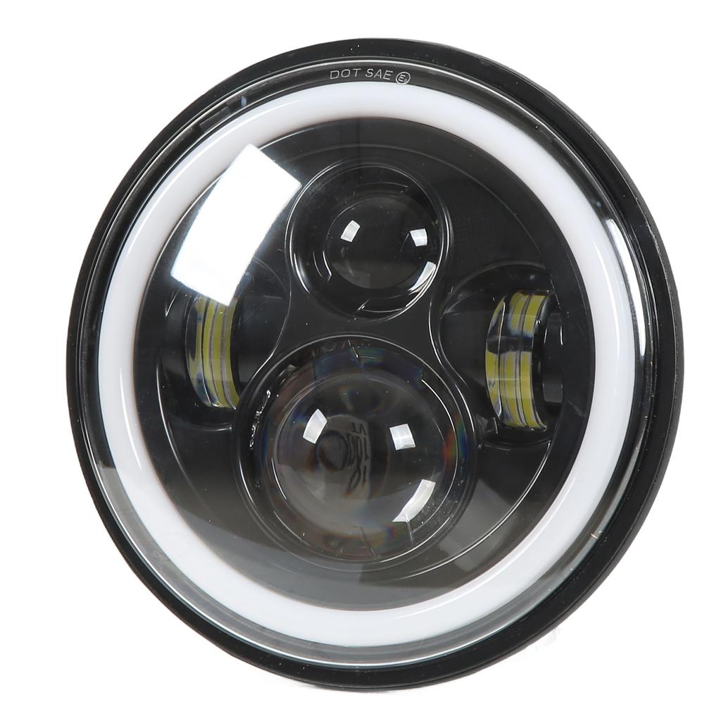 7 Zoll Motorrad LED Angel Eye Scheinwerfer Weiß Gelbes Licht Universal Ersatz für Road Star