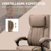 Office Chair with Massage Function, Reclining Backrest, Pull-Out Footrest, Linen Look, 65 X 61 X 118 Cm, Brown