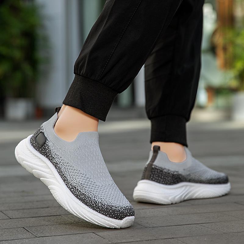 Spring Men's Shoes New Couple Mesh Breathable Sports Shoes Lazy One-pedal Fly-woven Casual Trendy Women's Shoes