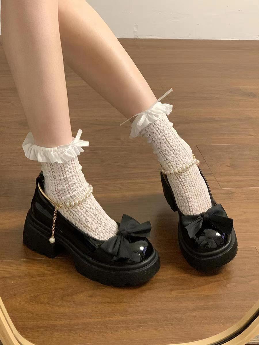 

Fashion Spring summer new dress with thick sole anti slip women s shoes simple comfortable versatile gentle women s shoes 35 чёрный