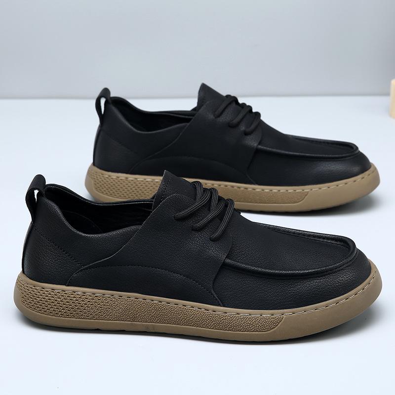 2025 spring and autumn new men's shoes leather breathable non-smelly feet casual shoes men's soft shoes men's versatile trendy shoes