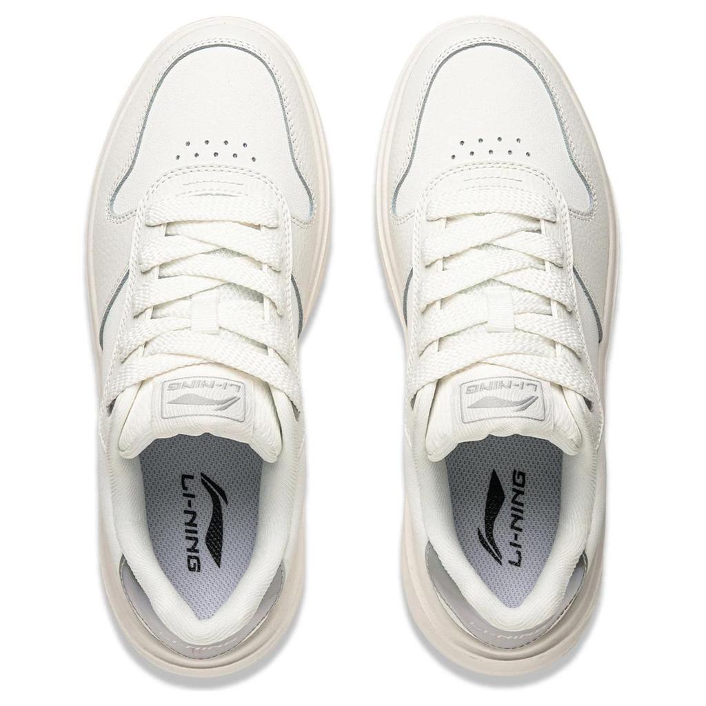 New LiNing Sky Cloud Slip Resistant, Abrasion Resistant, Breathable Low Top Skateboard Shoes Women's White Silver AGCU320-3