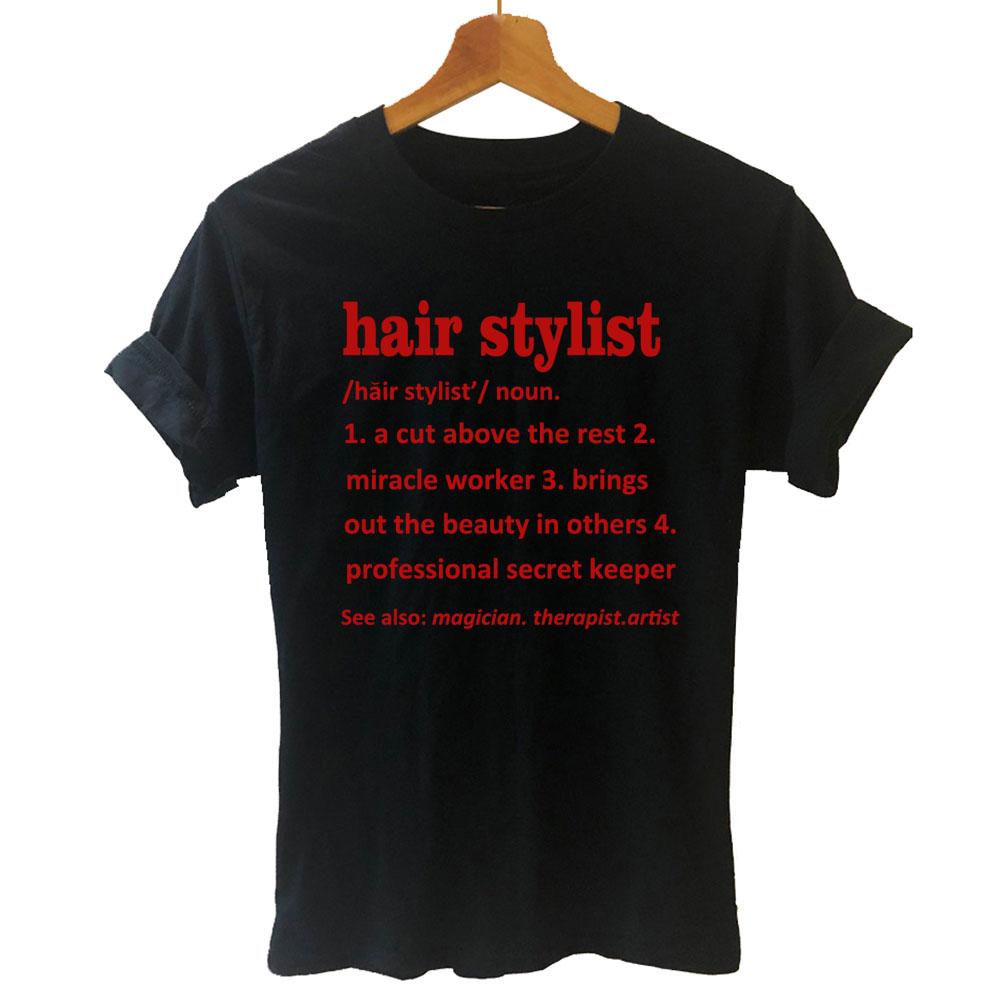 Funny Barber Weapon Scissors T Shirt Hairdresser Barber Hair Stylist Definition Hip Hop Harajuku T-shirt Women Clothing