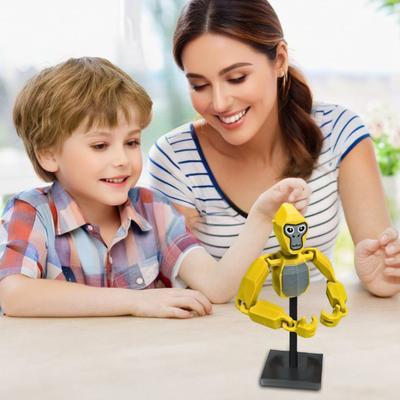 6-Zoll Gorilla-Spielzeug mit Ständer 3D-gedruckt Bewegliche Gelenke Geometrischer Orang-Utan Schreibtischspielzeug Dekoration Ornament Gamer Sammler Geschenk