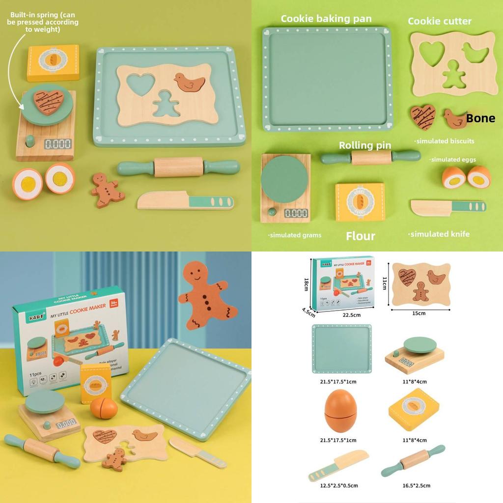 Baking Kids Simulated Set With Wooden Kitchen Accessories For Play Imaginative