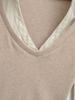Women's Autumn Striped Patchwork Two-Piece Look Long Sleeve Slim Fit Top