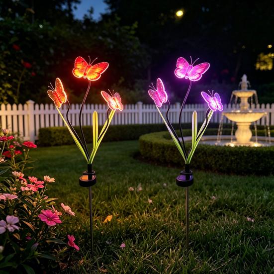 Solar Butterfly Flower Light Garden Lights Outdoor LED Waterproof