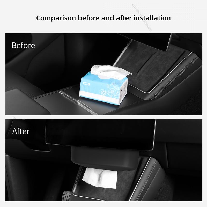 Car Seat Back Hanging Tissue Holder Box With Fix Strap SMABEE For Tesla Model Y Launch 2025 Juniper Auto Interior Accessories