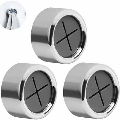 Towel Holder - 3 Pieces - Self-Adhesive - Round - No Drilling Required