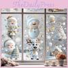 Christmas Snowman Window Clings Pvc Static Decals For Holiday Seasonal Decor