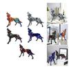 Geometric Wolf Sculpture Resin Animal Figurine for Modern Home and Office Decoration Unique Animal Figure
