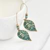 Fashion Women Hollow Leaves Dangle Hook Beads Earring Bohemia Charm Jewelry