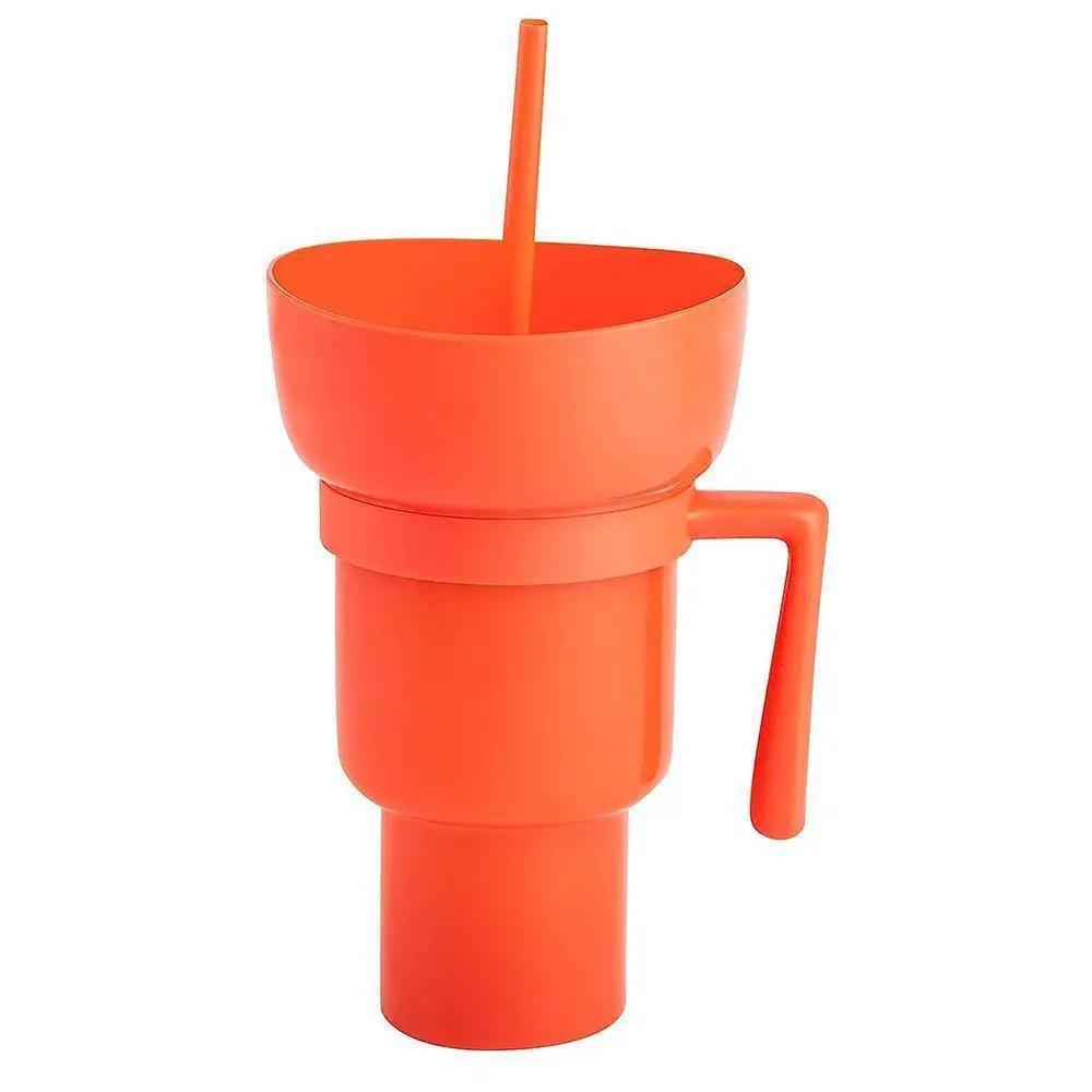 Popcorn Beverage Cup Snack Cup Straw Cup with Handle Water Bottles with Straw Coffee Cup Mug Mugs Coffee Cups
