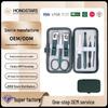 In Stock: 6-Piece Stainless Steel Nail Care Set with Clippers, Manicure File, Ear Pick, Eyebrow Scissors & Steel Pusher