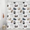 Funny Cute Puppy Animal Pattern Shower Curtain 180x 180cm, Kids Bathroom Decorative Shower Curtain Waterproof