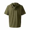 Sudadera con capucha de manga raglán de manga corta para hombre, jersey casual, tejido ligero y transpirable, con capucha y cordón, top para deportes al aire libre