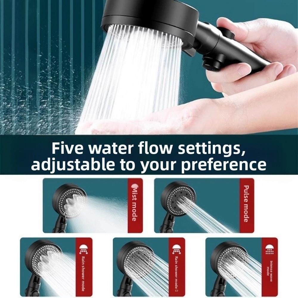 5 Modes Showerhead with 1.5M Hose and Bracket Handheld Shower Hand Shower Head Set  Home
