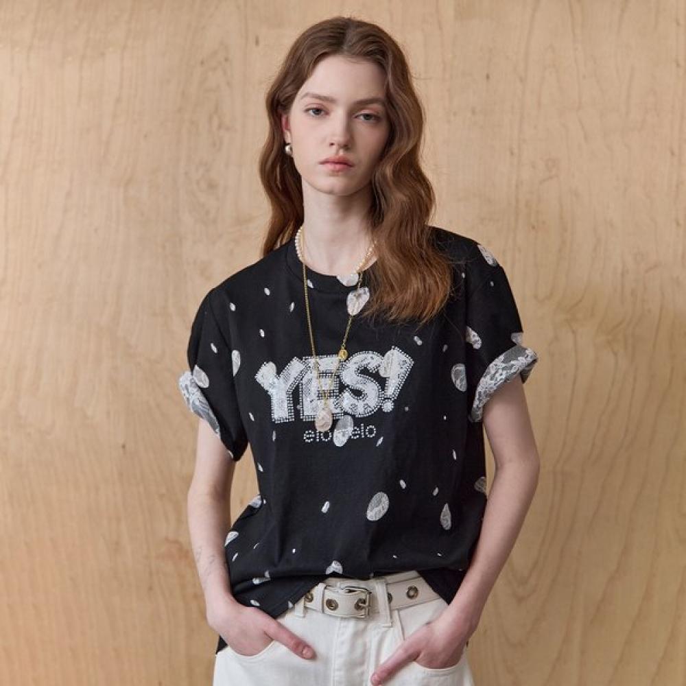 Maxza Lace Lettering Destroyed Tee Ze07qt006na blacks/FREE