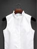 Women's Korean Style Sleeveless Stand Collar Cotton Shirt - Versatile Base Layer for Autumn/Winter, Ideal with Suits & Sweaters.