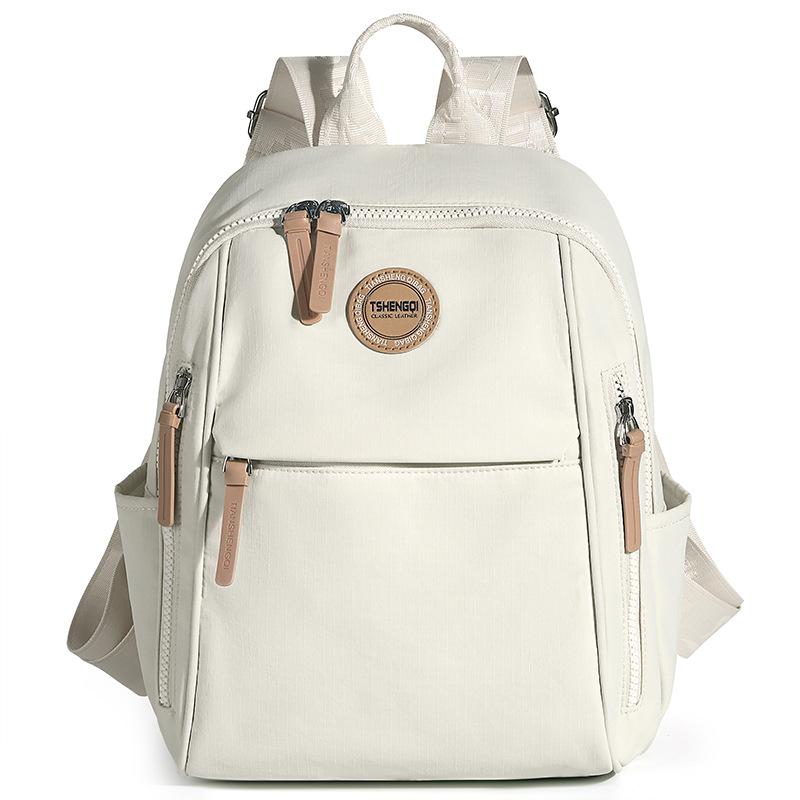 Women's Nylon Backpack with Multiple Zipper Pockets Large Capacity School Bag for Students Daily