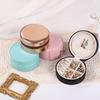 Round PU Jewelry Box: Portable Multi-functional Storage for Necklaces, Earrings, and Rings