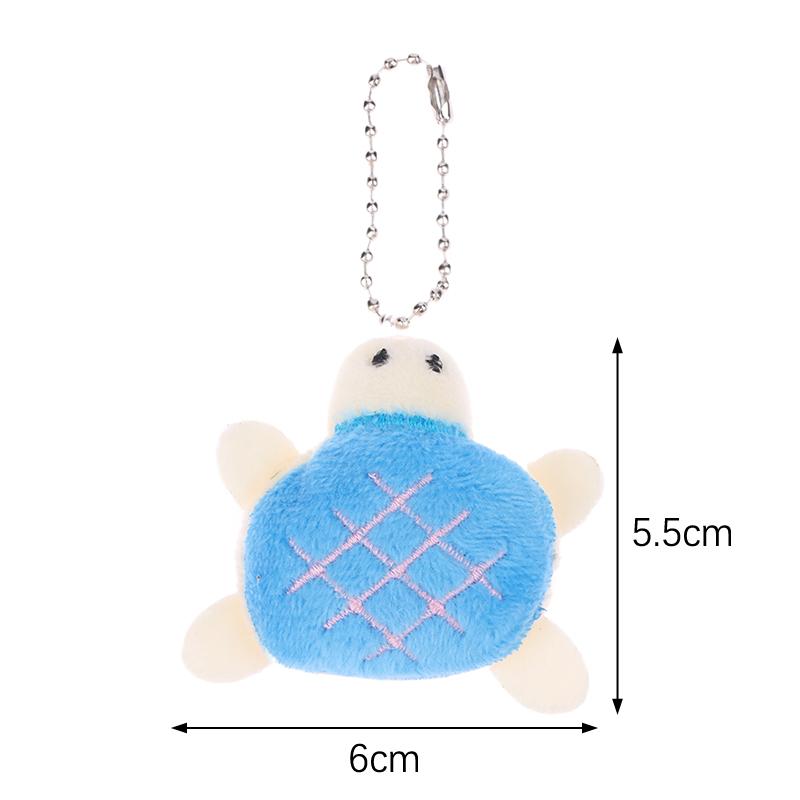 Cartoon Turtle Plush Doll Keychain Anti-Lost Keyring Children Fluffty Keyring Stuffed Animal Doll School Bag Pendant