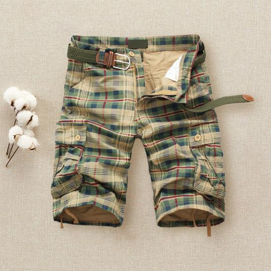 

Чоловічі штани до колін Камуфляжний принт із кількома кишенями, вільна середина талії, для подорожей на відкритому повітрі, для кемпінгу, для походів, для тренувань, повсякденних спортивних штанів 38 армія зелений колір