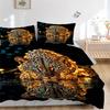 3pcs Leopard Reflection Printed Bedding Set, Soft and Comfortable Quilt Cover for Bedroom, Guest Room (1 Duvet Cover + 2 Pillowcases, Pillow Core
