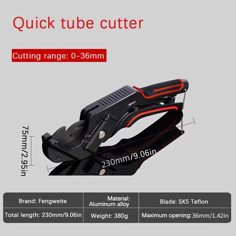 Aluminum Alloy Pipe Cutter, Professional Plumbing Tool, with Steel Blade, Ratchet Self-Locking Design, for PVC and PPR Plastic