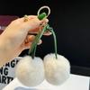 Bag Pendant Cherry Keychain Multi-color Fur Ball Keychain Backpack Pompom Ball Keyring  Handbag
