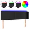 VidaXL Tête de Lit à LED Meuble de Chambre à Coucher Accessoire de Lit Double Tête de Cadre de Lit Intérieur Noir 3123046