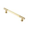 Ribbed Grip Cabinet Pull Handle, Brushed Gold Bar Hardware for Drawer Fronts, Bedside Storage and Cabinet Face
