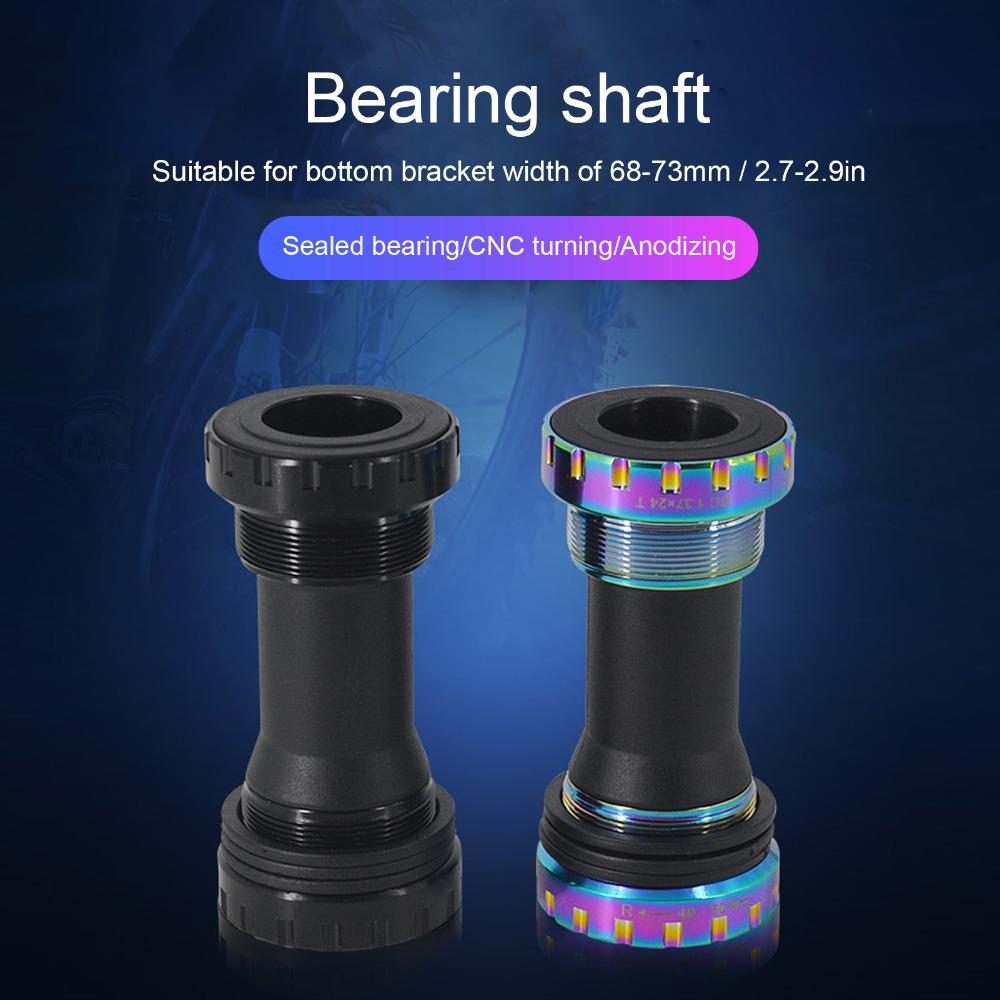 1.37x24T BB Bottom Bracket 68-73mm Lightweight Bottom Bracket Bearings Aluminum Alloy + Nylon Bottom Bracket