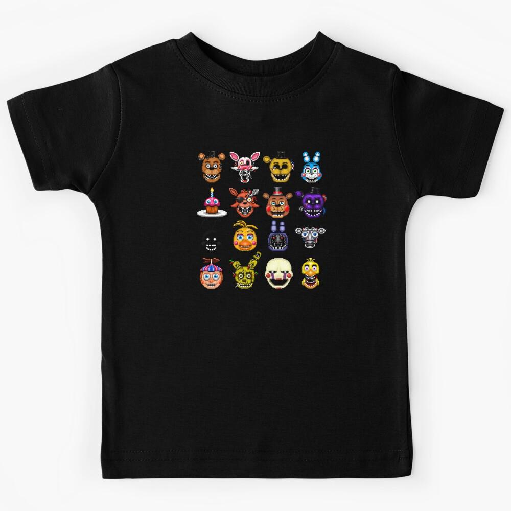 Five Nights at Freddy s - Pixel art - Multiple Characters Kids T-Shirt 140