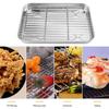 Stainless Steel Food Cooling Tray Food-Grade Draining Oil Pan Baking Pan with Rack  Oven Use