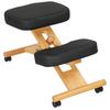Ergonomic Posture Chair with Kneeler and Wheels, in Rubberwood, Black