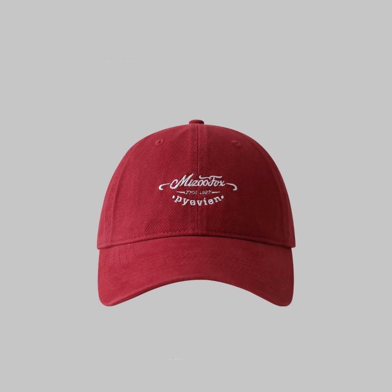 New embroidered letter baseball cap for girls, wide-brimmed soft top hat, pure cotton outdoor versatile cap for men
