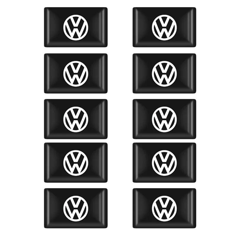 ear1 10PCS Epoxy for Volkswagen VW Rline GTI Passat Golf Bora Jetta Scirocco SR32 SR36 Car Interior Button Stickers Decorative Decals