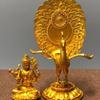 Gold Brass Tibetan Buddhist Peacock King Buddha Statue Living Room Home Garden Decoration Statue Sculpture Desktop Crafts